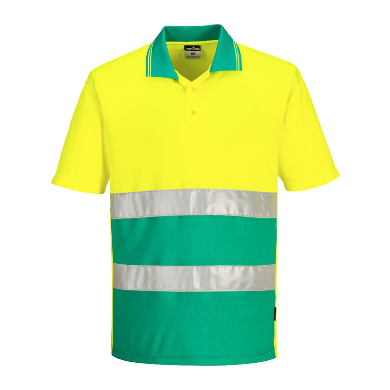 PortWest S175 UV Warnschutz Polo Baumwoll Komfort