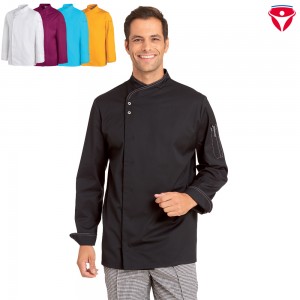 Leiber 12/2444 leichte Kochjacke mit Druckknöpfen für Damen und Herren