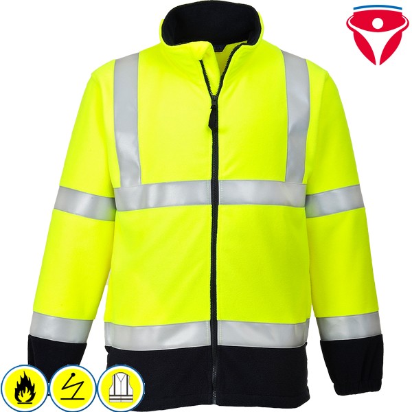 PortWest FR31 flammhemmende antistatische Warnschutz Fleecejacke