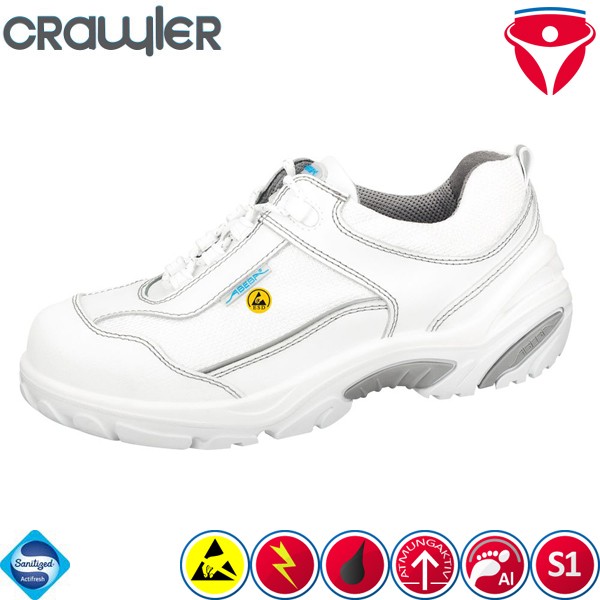 ABEBA 34570 sportliche ESD S1 Sicherheitsschuhe mit Alukappe aus Glattleder