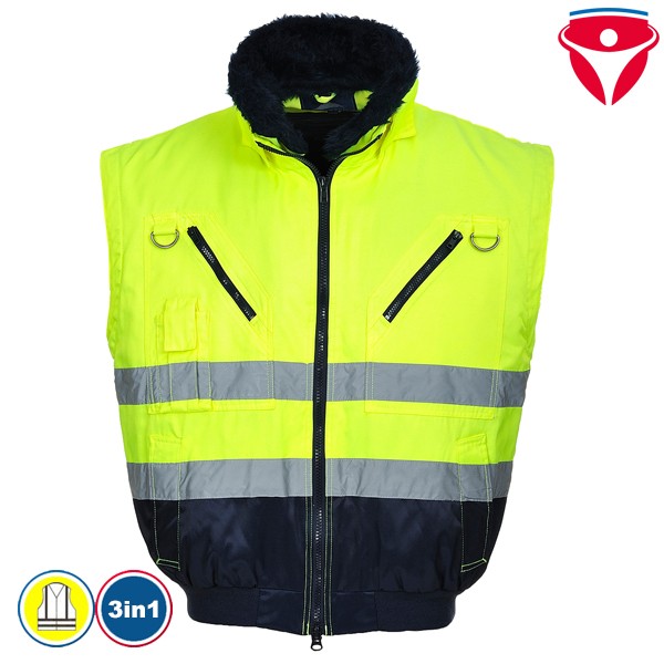 PortWest PJ50 günstige Warnschutz Pilotjacke 3 in 1