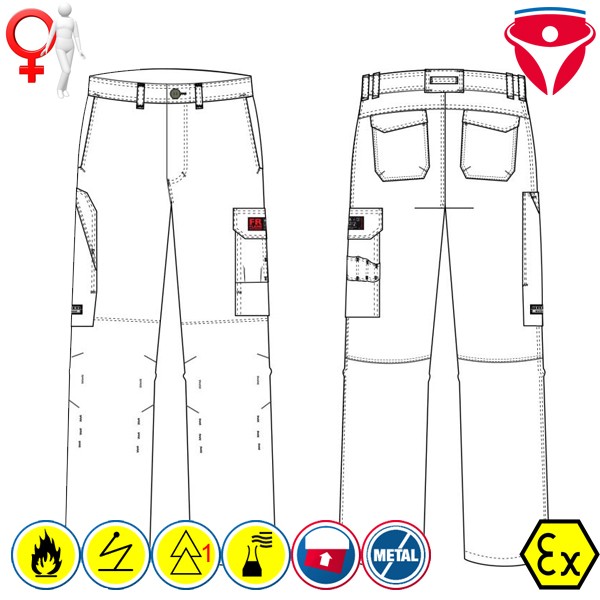 Tranemo Flammschutz Damen Bundhose metallfrei