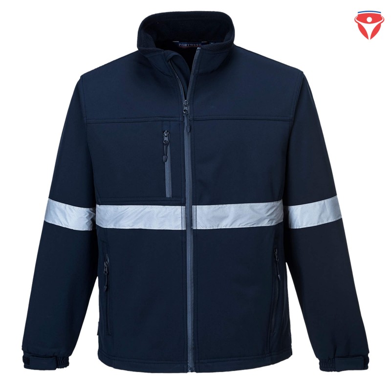 PortWest TK54 Iona SoftShell Jacke mit Reflexstreifen