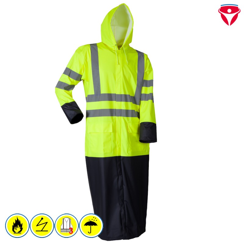 Flammhemmender Regenmantel Warnschutzmantel | WS 20000 mm
