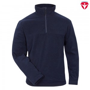 Tempex Fleece-Shirt mit Zip Rollkragen