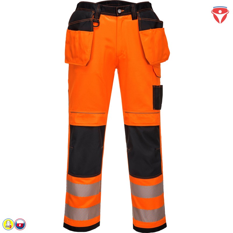 PortWest T501 Warnschutzhose mit Holstertaschen Taschenvielfalt