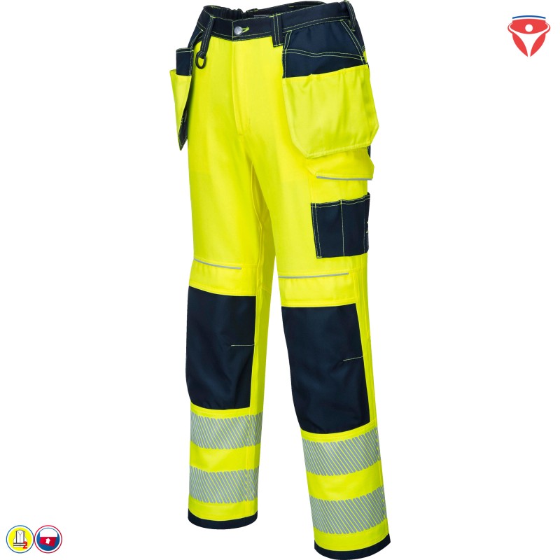 PortWest T501 Warnschutzhose mit Holstertaschen Taschenvielfalt