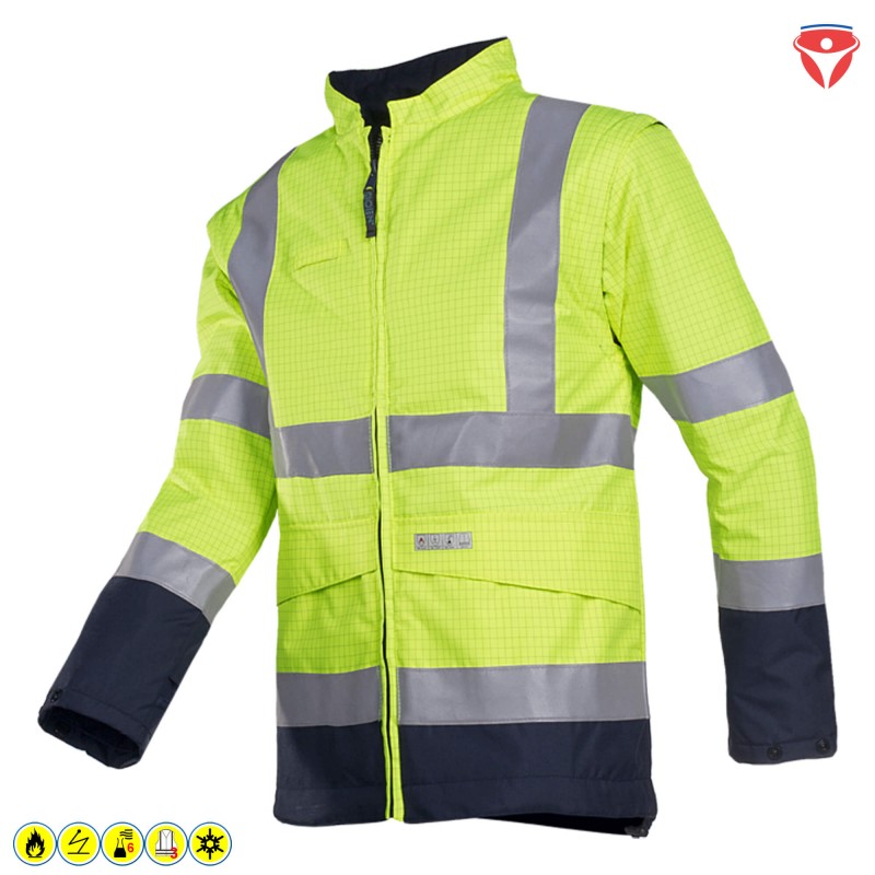 Sioen Oregon MultiNorm Warnschutz-Regenblouson | abnehmbare Ärmel