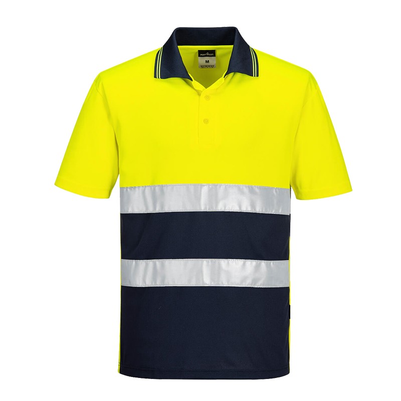 PortWest S175 UV Warnschutz Polo Baumwoll Komfort