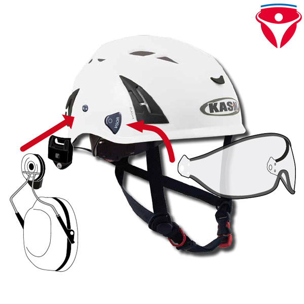 Farbe:hellblau EN 397 Schutzbrille grau KASK Schutzhelm Industriekletterhelm Plasma AQ Bergsteigerhelm Arbeitsschutz-Helm
