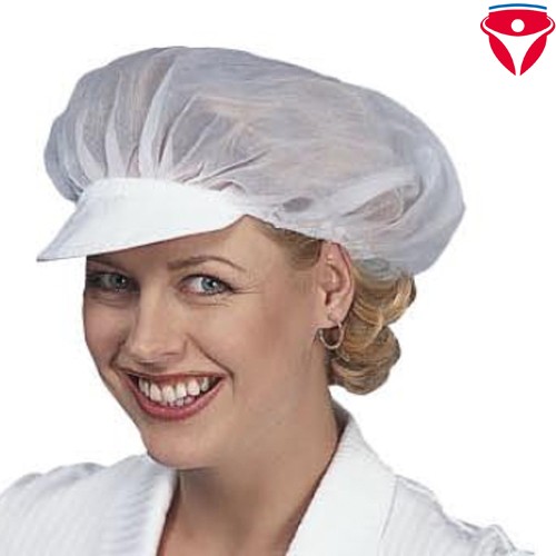 Leiber Food 02/119 waschbare feinmaschige Netzhaube mit Schirm aus Baumwolle