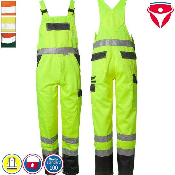 Planam Warnschutz Latzhose 2-farbig