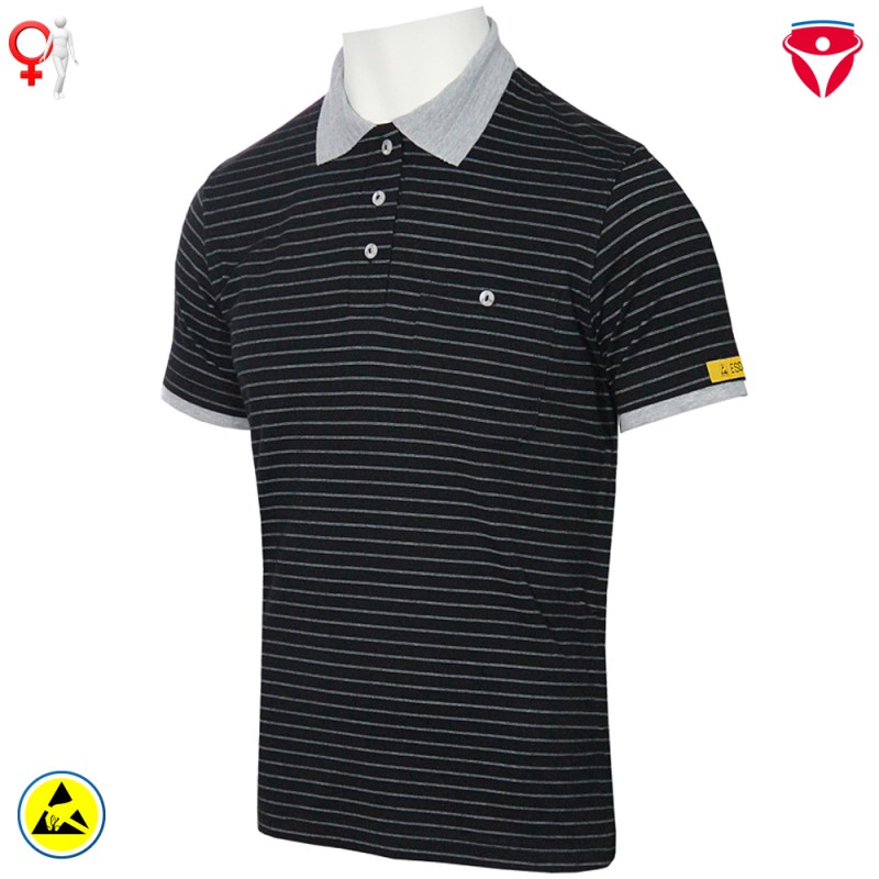 HB ConducTex ESD Damen Polo-Shirt kurzarm schwarz