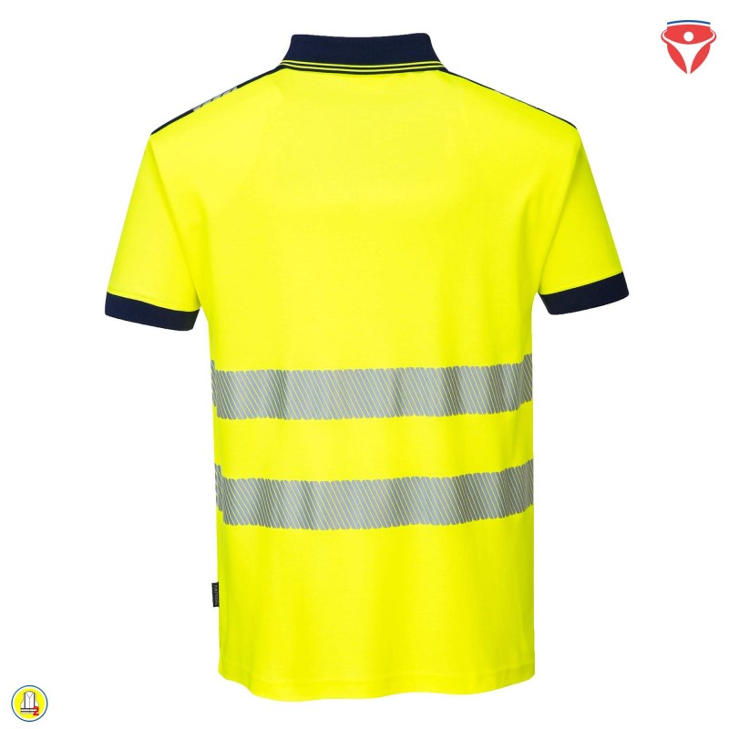 PortWest T180 Warnschutz Poloshirt mit hohem Baumwollanteil