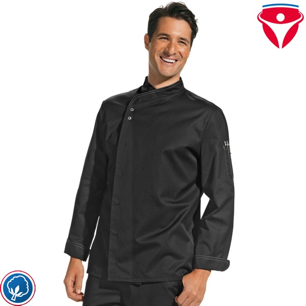 Leiber 12/2444 leichte Kochjacke mit Druckknöpfen für Damen und Herren