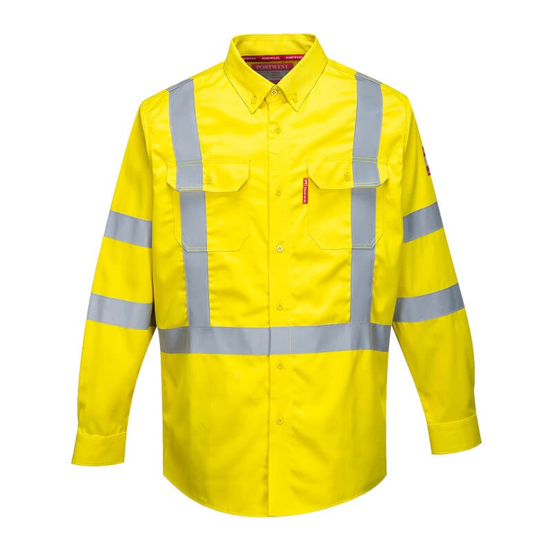PortWest FR95 flammhemmendes Warnschutz Hemd Klasse 3