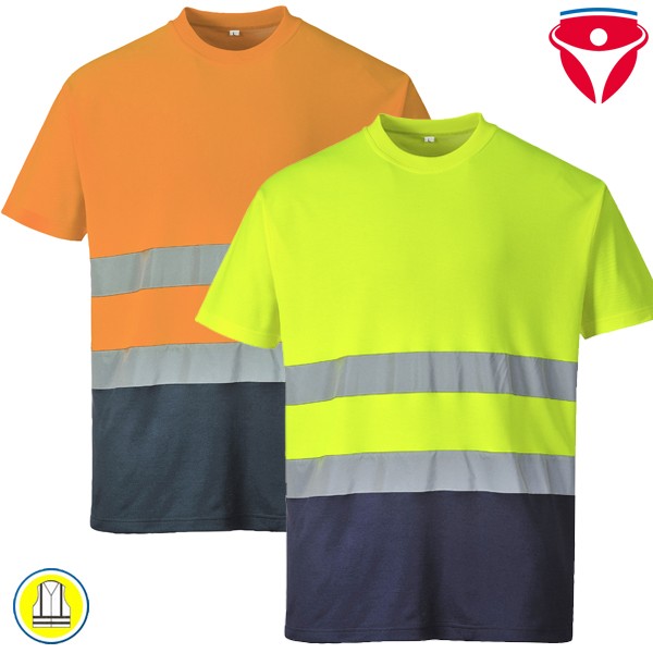 PortWest S173 Warnschutz T-Shirt Baumwoll-Komfort