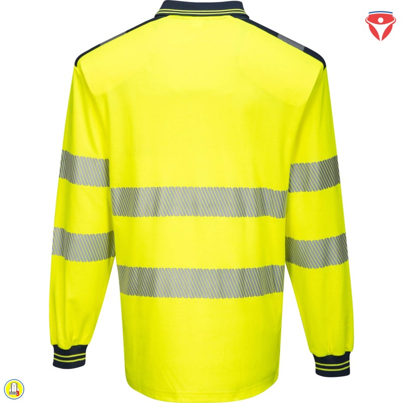 PortWest T184 Warnschutz Polo mit hohem Baumwollanteil