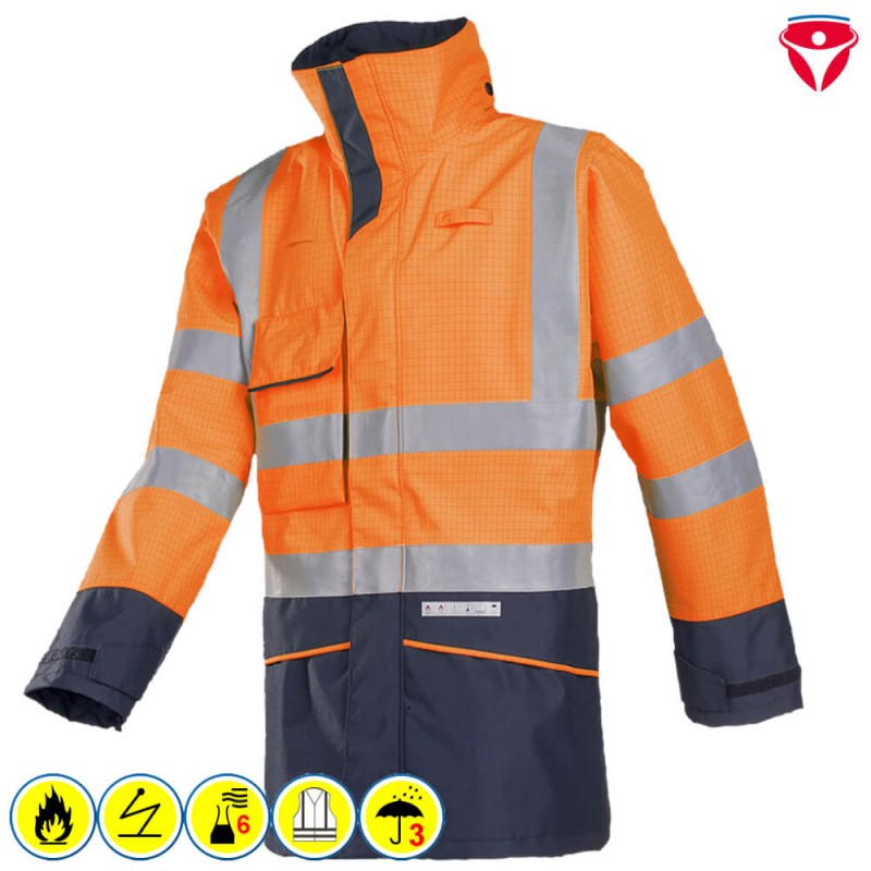 Sioen Hedland Warnschutz-Regenjacke | flammhemmend & antistatisch