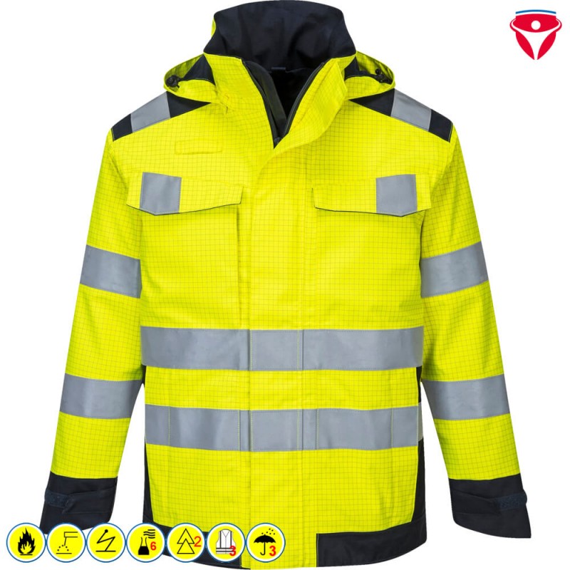 PortWest MV70 MultiNorm Arc Regenjacke ModaFlame Klasse 2