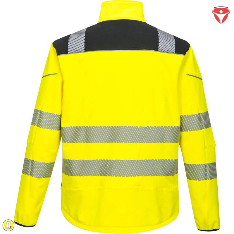 PortWest T402 Warnschutz SoftShell Jacke 3-lagig