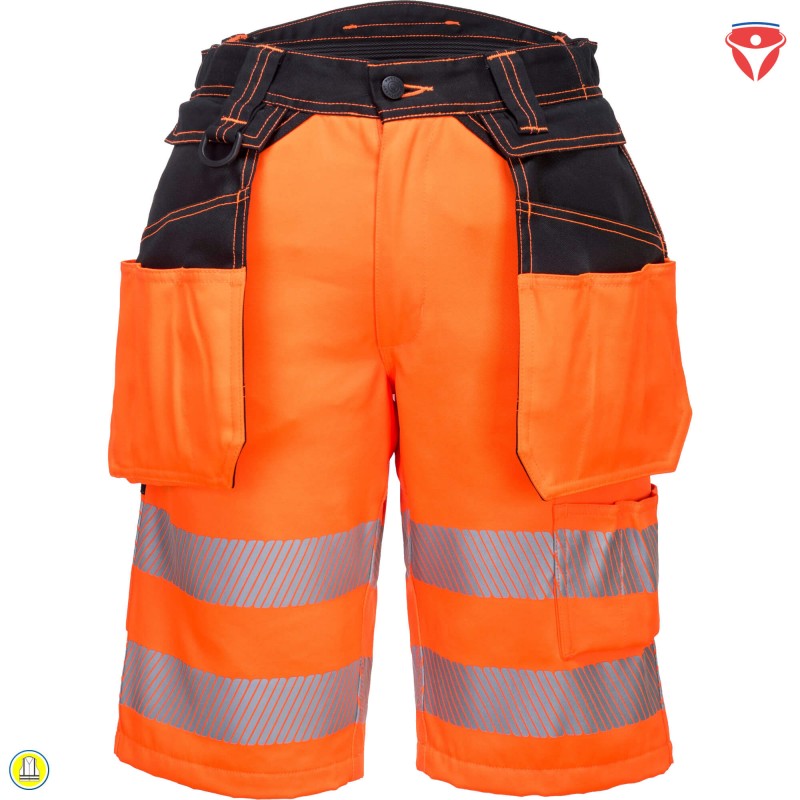 PortWest PW343 Warnschutz Shorts | abnehmbare Holstertaschen
