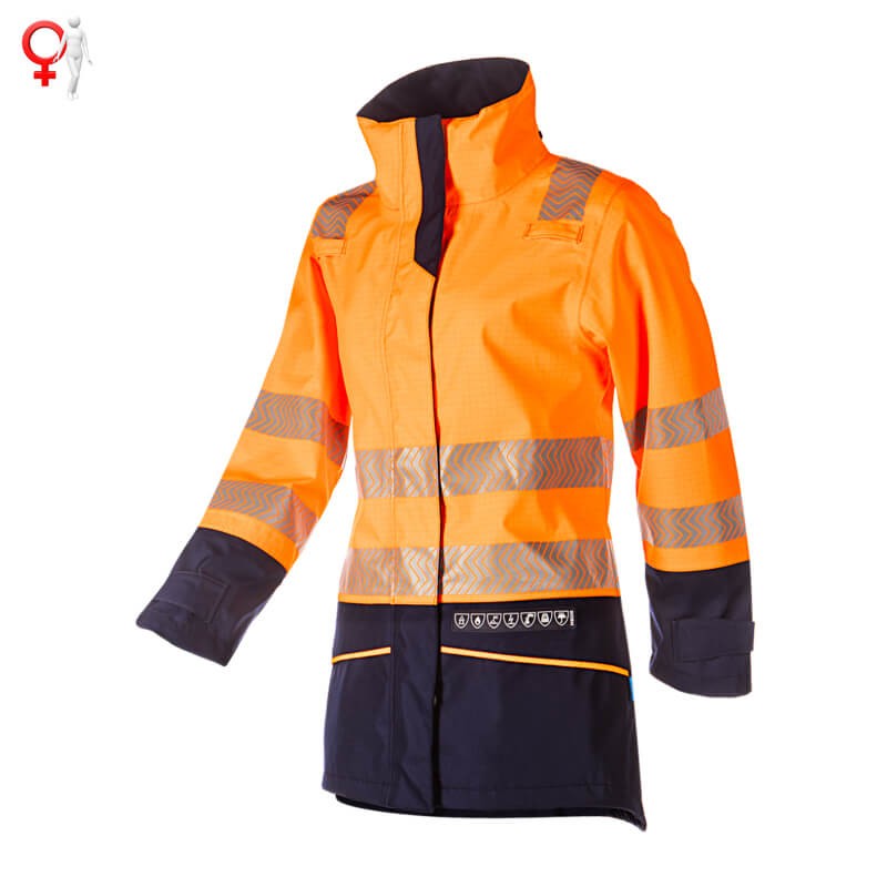Sioen VASKI Damen Warnschutz Regenjacke mit Störlichtbogenschutz