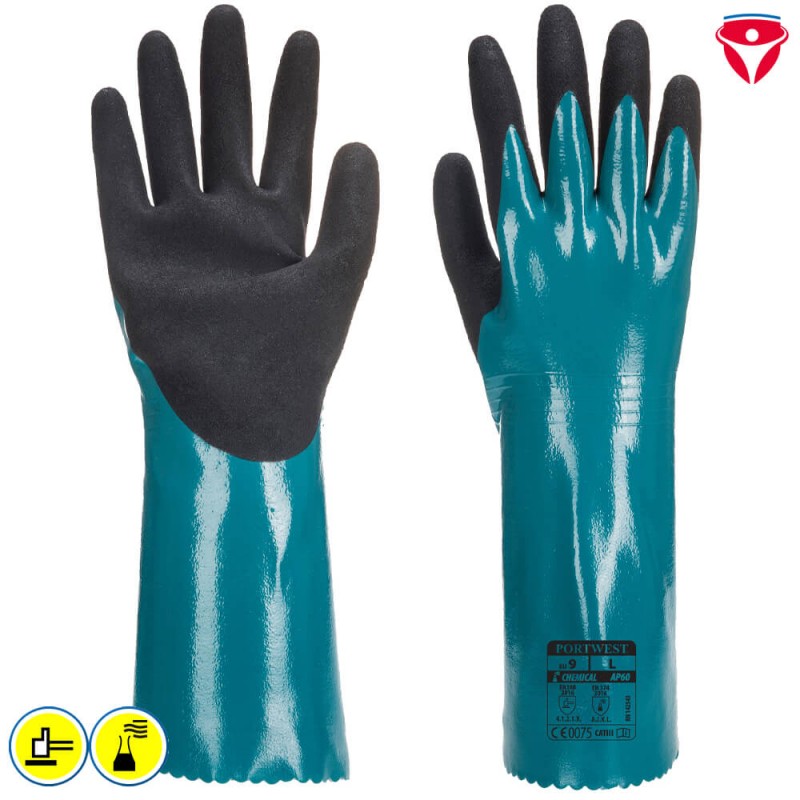 PortWest AP60 Chemikalienschutz Handschuhe Grip LIte leicht und flexibel