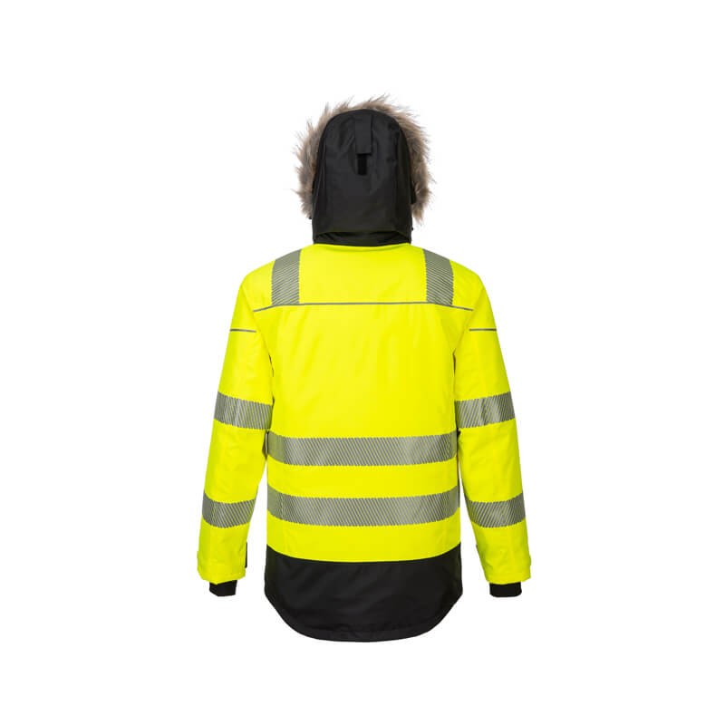 PortWest PW3 Warnschutz Winterparka mit Fellkragen