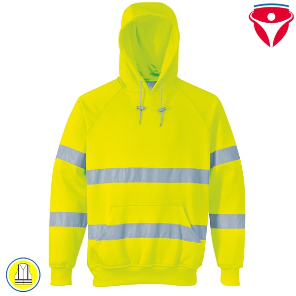 PortWest B304 Warnschutz Kapuzen Sweatshirt