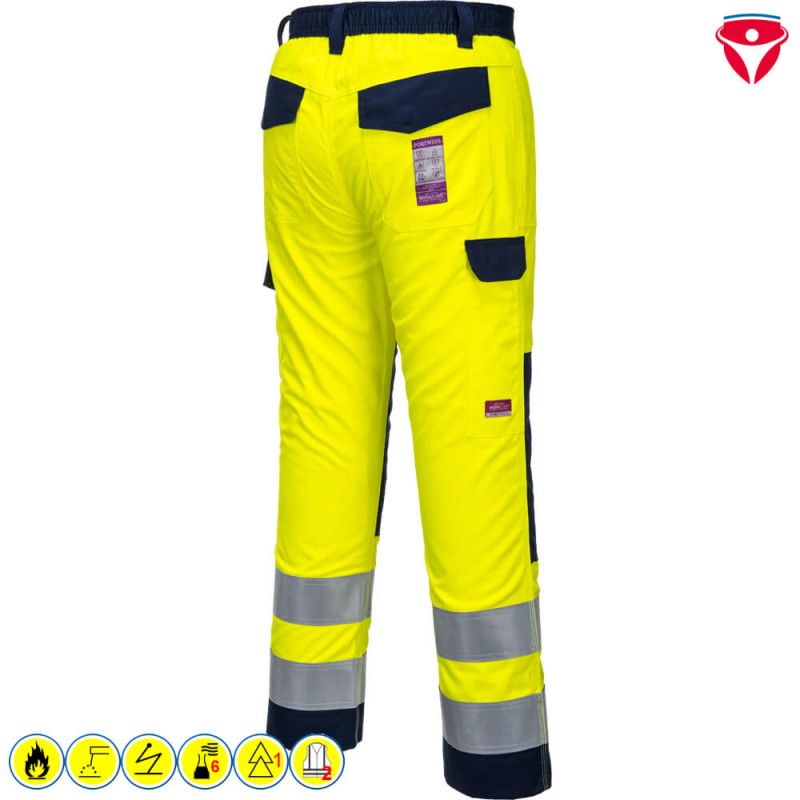 PortWest MV46 ModaFlame MultiNorm Warnschutz Hose | 6-fach zertifiziert