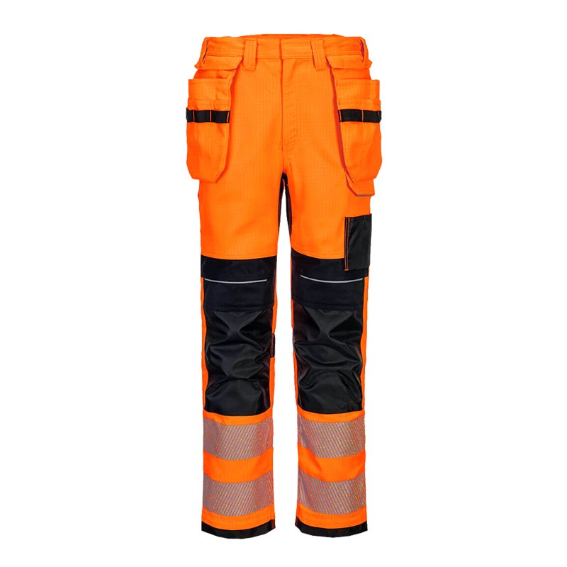 PortWest FR415 MultiNorm Warnschutz Hose mit Holstertaschen