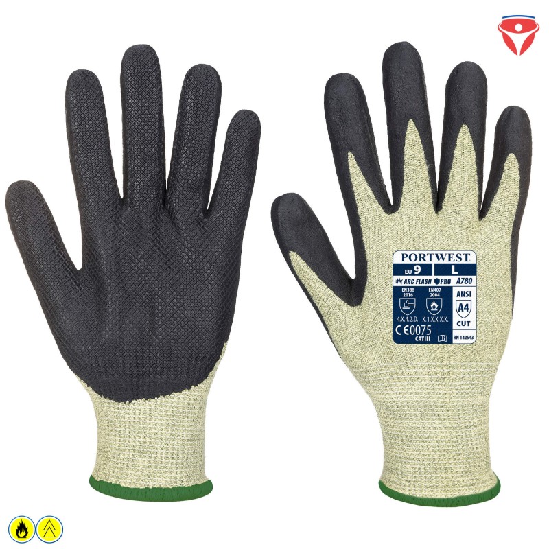 PortWest A780 flammhemmende Handschuhe mit Lichtbogenschutz ARC GRIP