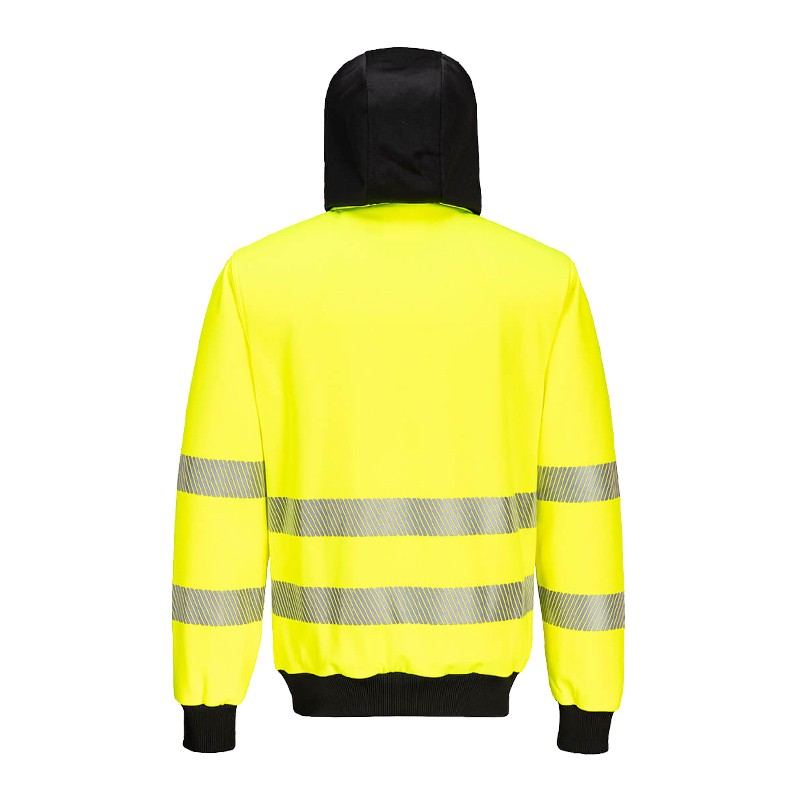 PortWest PW327 Warnschutz Kapuzenpullover mit RV