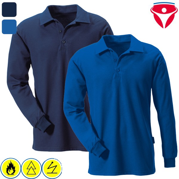 Rofa 128 115 Polo-Shirt flammhemmendes, antistatisches Shirt mit Schutz vor Störlichtbogen