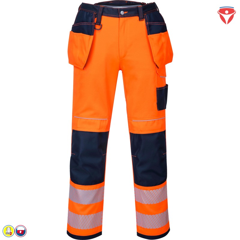 PortWest T501 Warnschutzhose mit Holstertaschen Taschenvielfalt