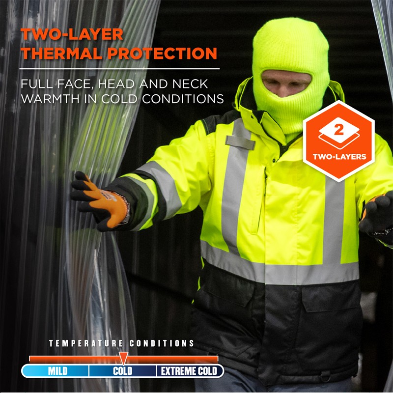 N-Ferno 6829 Freezer Sturmhaube Gesichtsmaske 2-lagig Rippenstrick