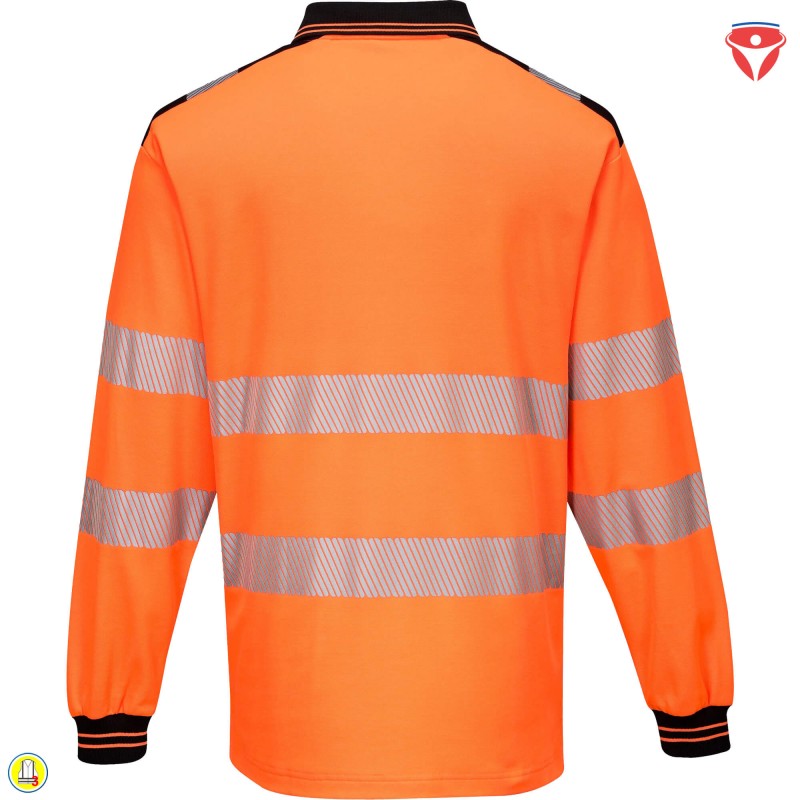 PortWest T184 Warnschutz Polo mit hohem Baumwollanteil