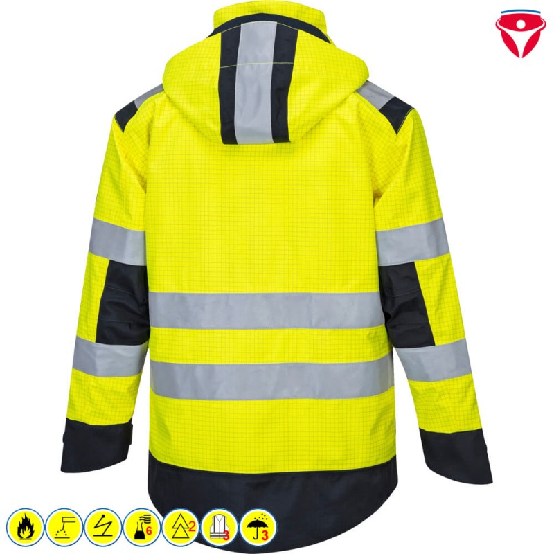 PortWest MV70 MultiNorm Arc Regenjacke ModaFlame Klasse 2
