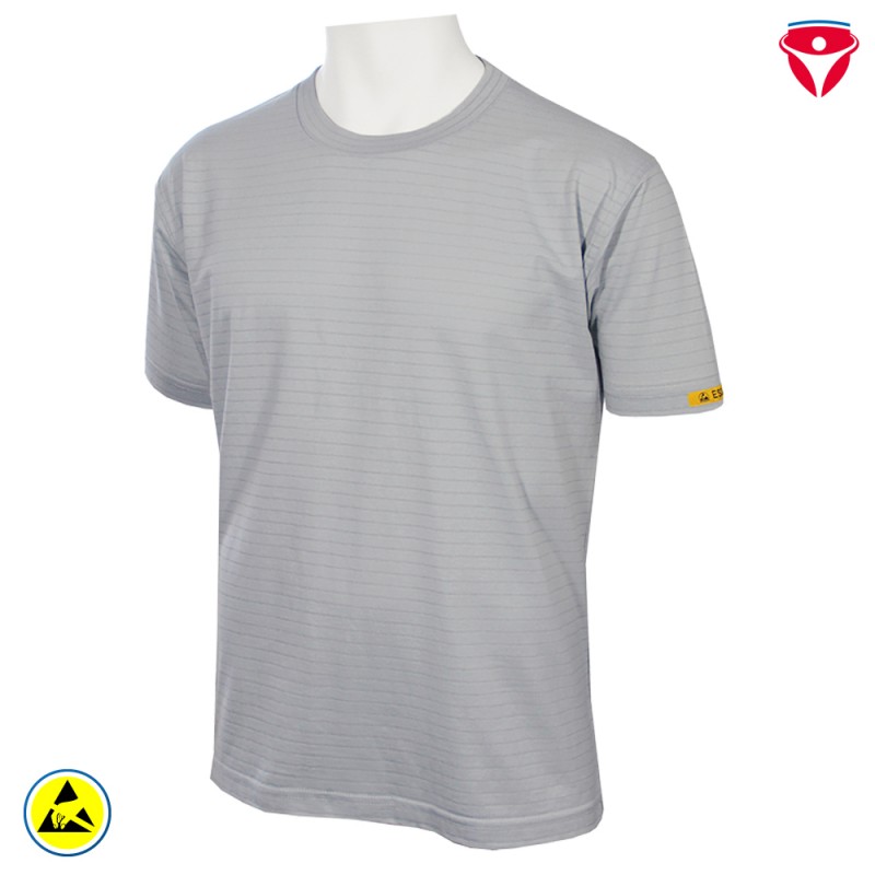 HB ESD T-Shirt Herren kurzarm silbergrau
