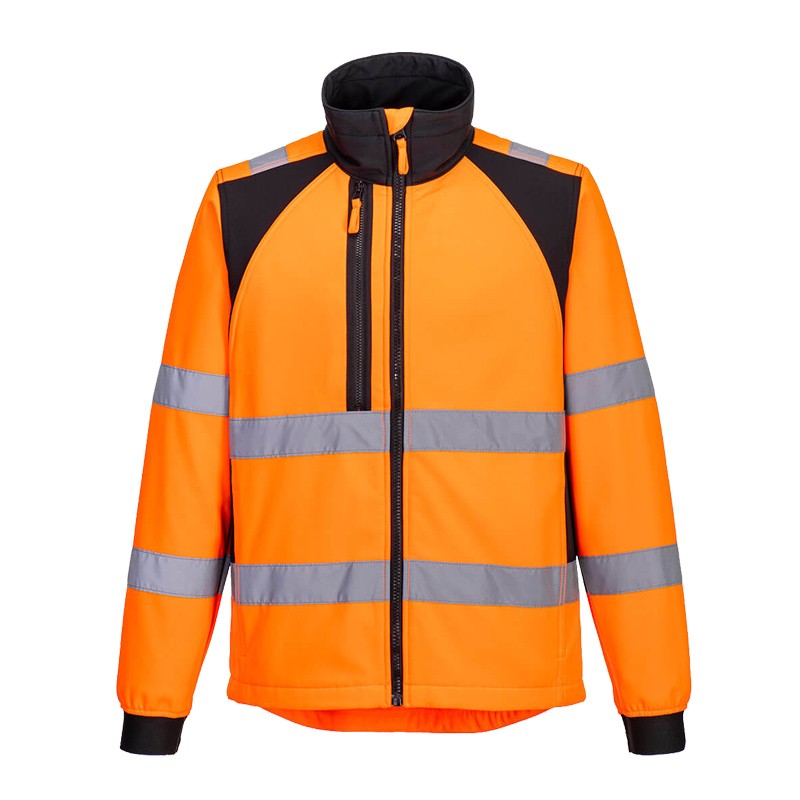 PortWest CD875 Warnschutz SoftShell Jacke Klasse 3