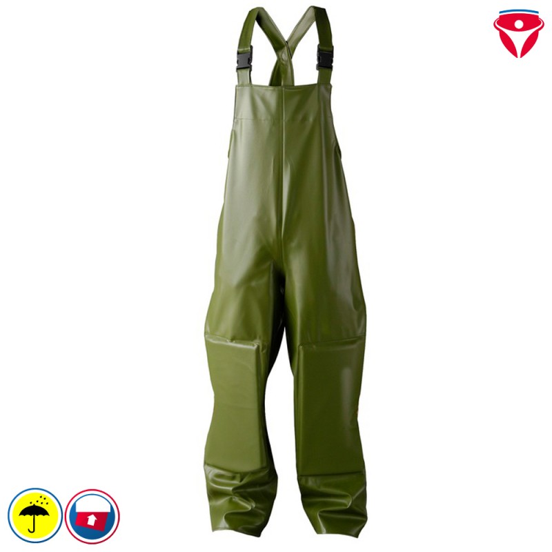 Regen Latzhose Classic mit Knieschutz 423.01.06 grün