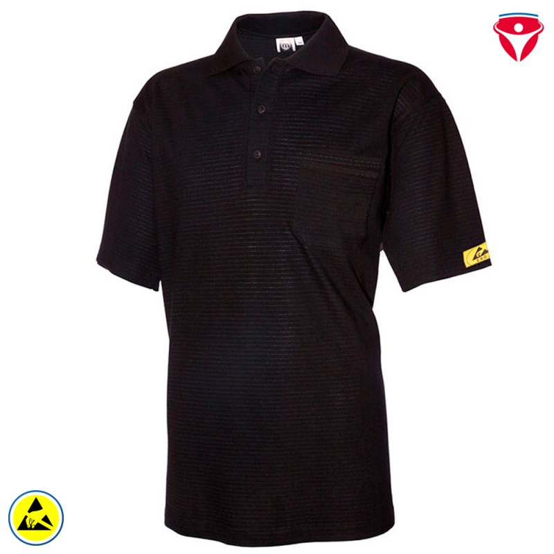 ESD Polo-Shirt hochleitfähig | schwarz