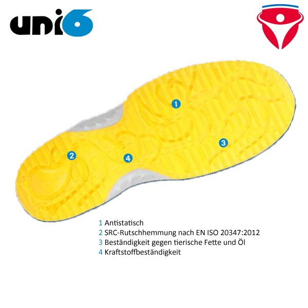 ABEBA 1763 Uni6 bequeme leichte S1 Sicherheitsschuhe für Industrie und Medizin