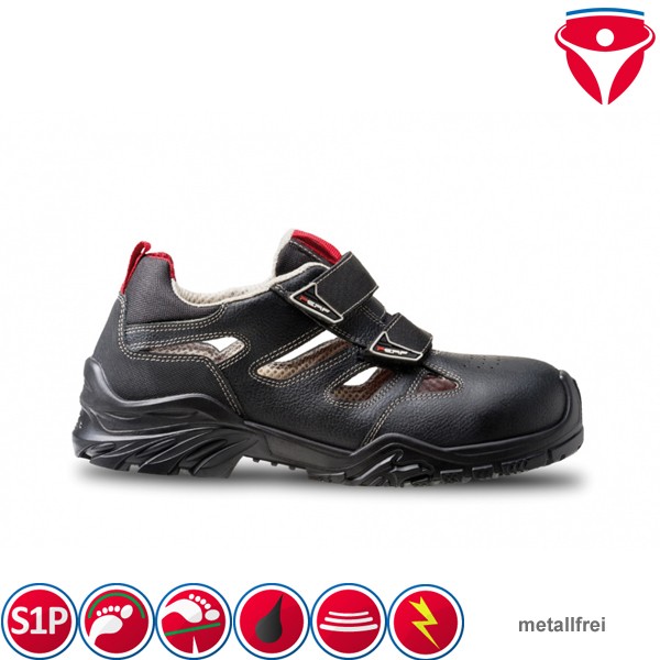 Perf GALE metallfreie S1P Sicherheitssandale leichte Sandale mit Durchtrittschutz aus Vollleder