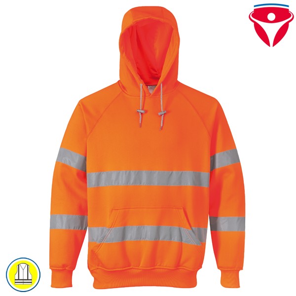 PortWest B304 Warnschutz Kapuzen Sweatshirt