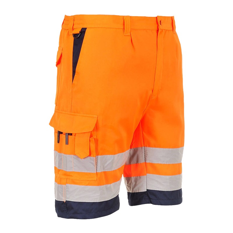 PortWest L043 leichte Warnschutz Shorts Baumwoll Komfort