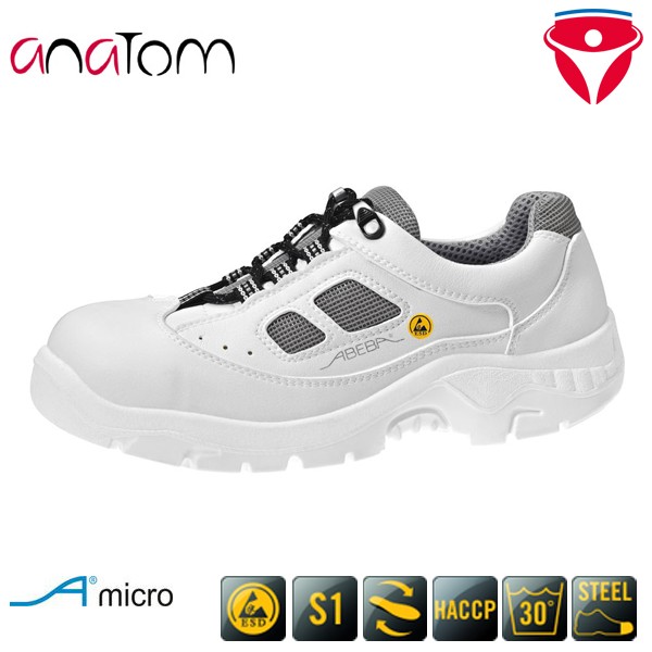 Abeba 2626 leichte bequeme ESD S1 Sicherheitsschuhe aus Lorica, waschbar