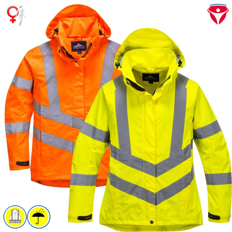 PortWest LW70 Warnschutzjacke Frauen Warnwetterschutzjacke
