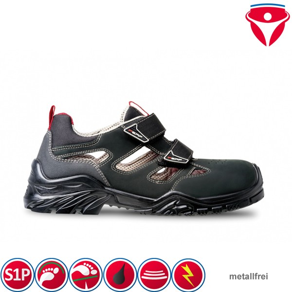 Perf HURRICANE metallfreie S1P Sicherheitsschuhe leichte Sandale mit Durchtrittschutz aus Nubukleder